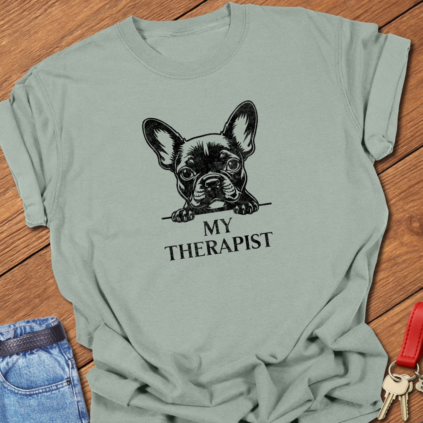 Frenchie Therapy T Shirt