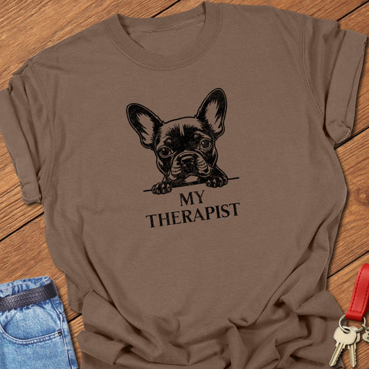 Frenchie Therapy T Shirt