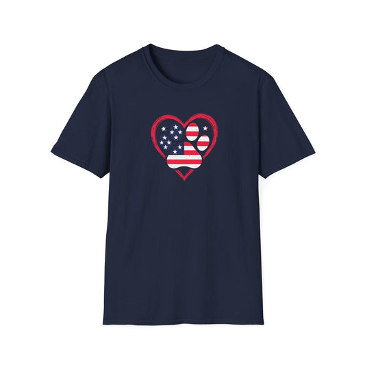 American Flag Dog T Shirt