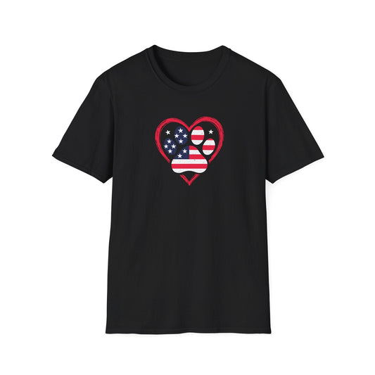 American Flag Dog T Shirt
