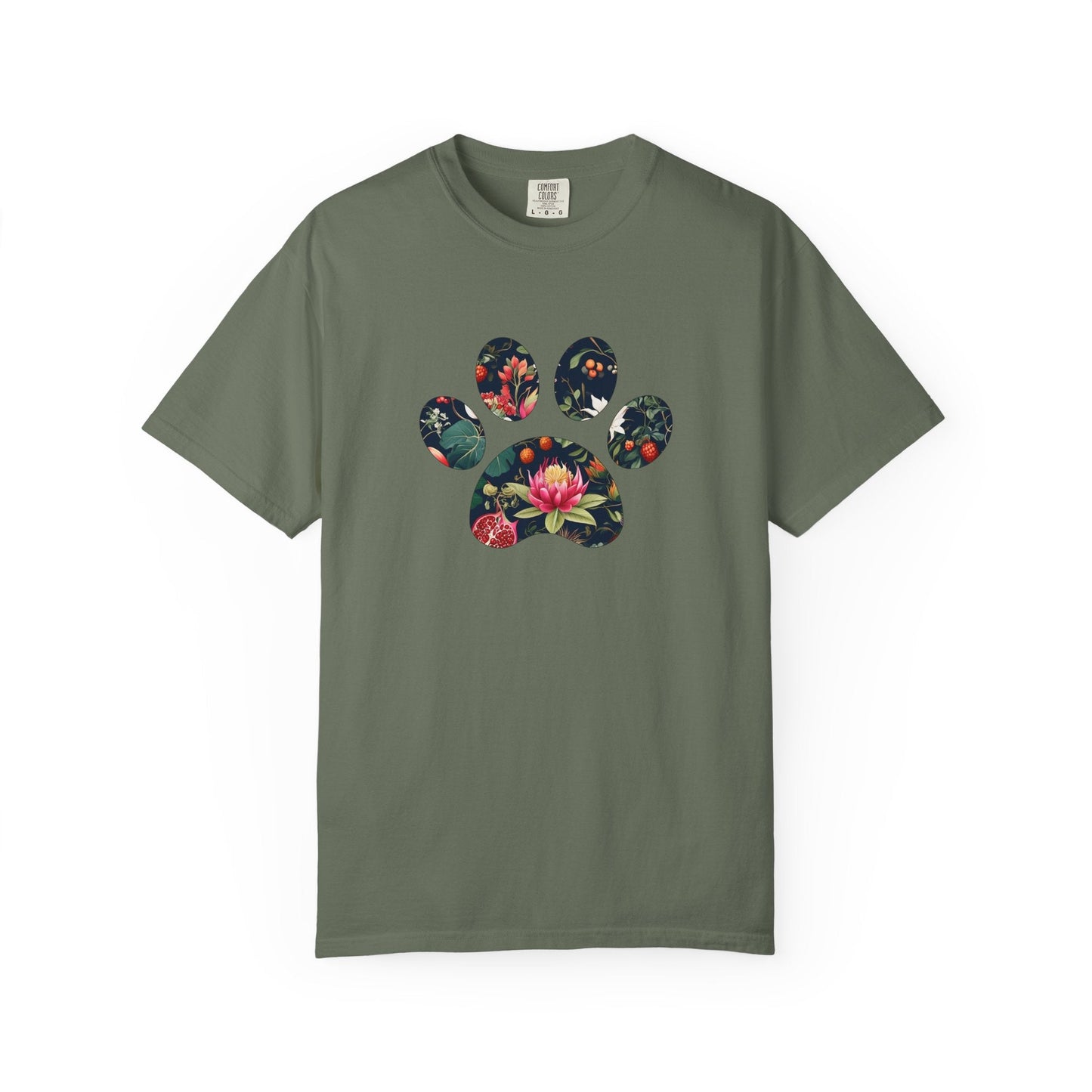 Floral Frenchie Paw T Shirt