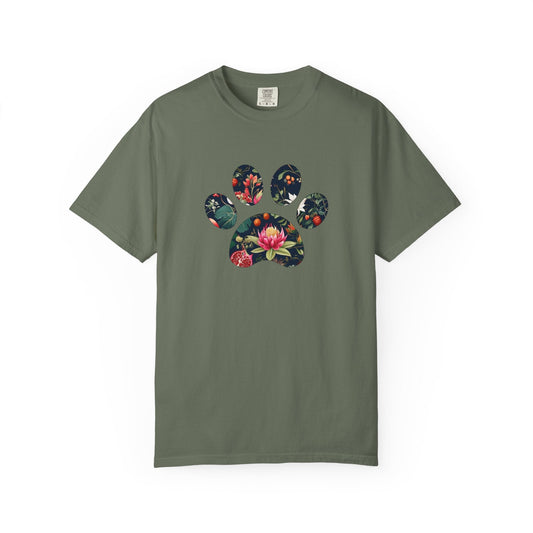 Floral Frenchie Paw T Shirt