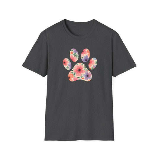 Boho Floral Dog Paw T Shirt