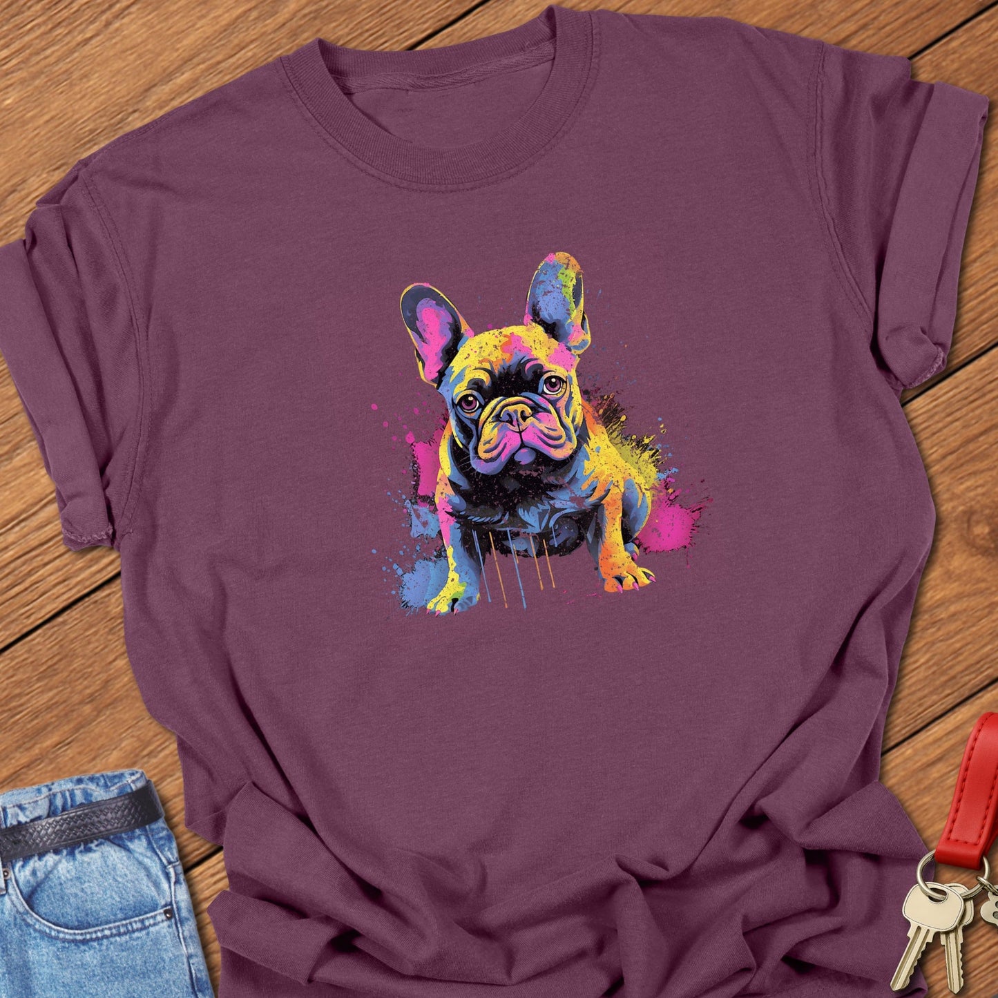 Colorful Frenchie T Shirt