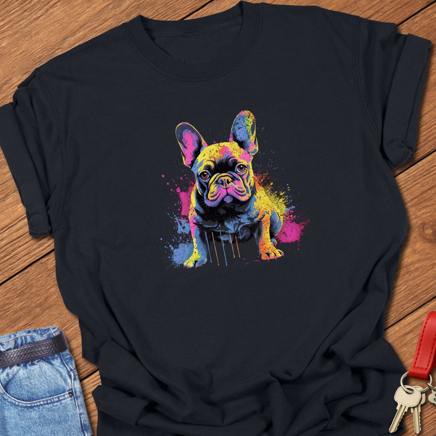 Colorful Frenchie T Shirt