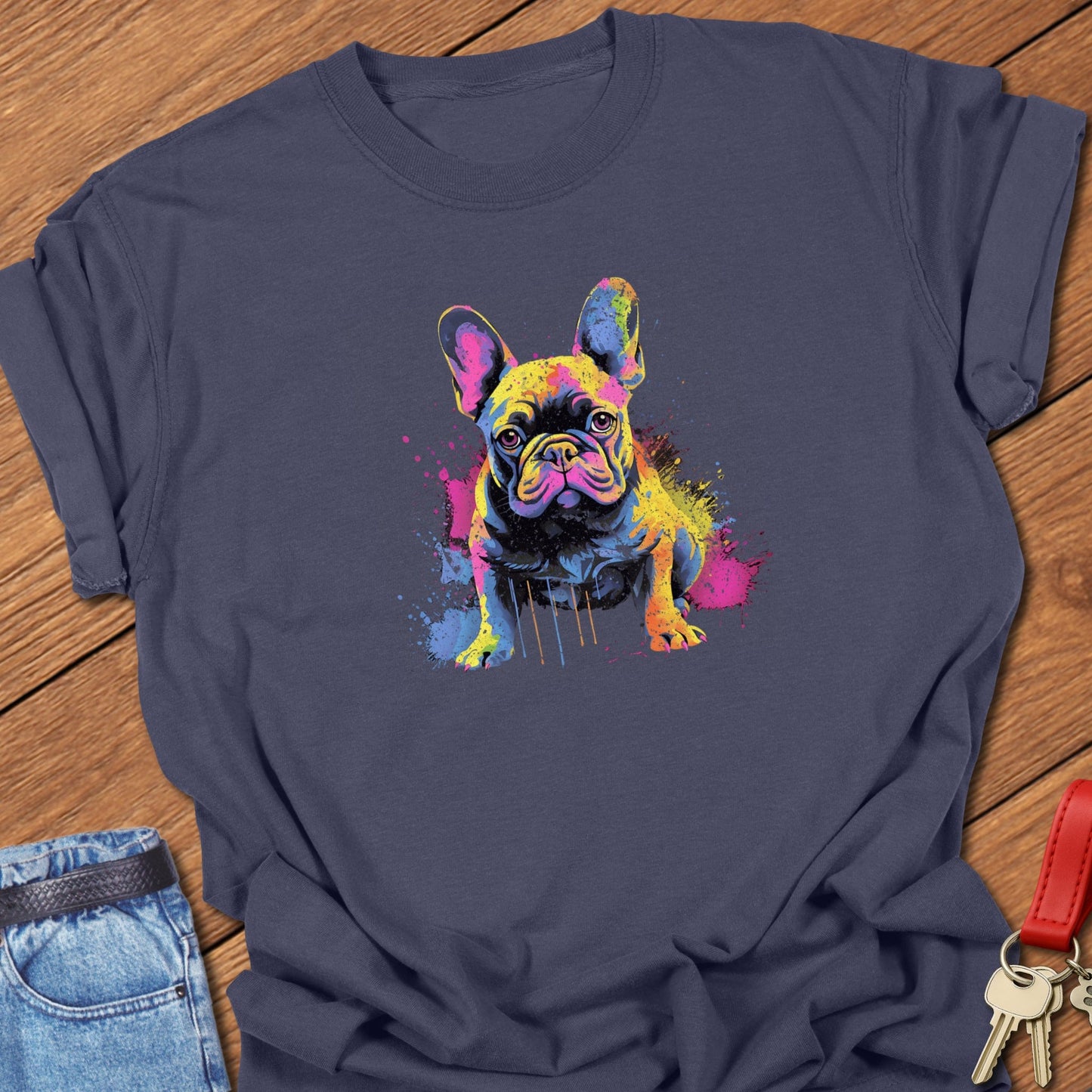 Colorful Frenchie T Shirt
