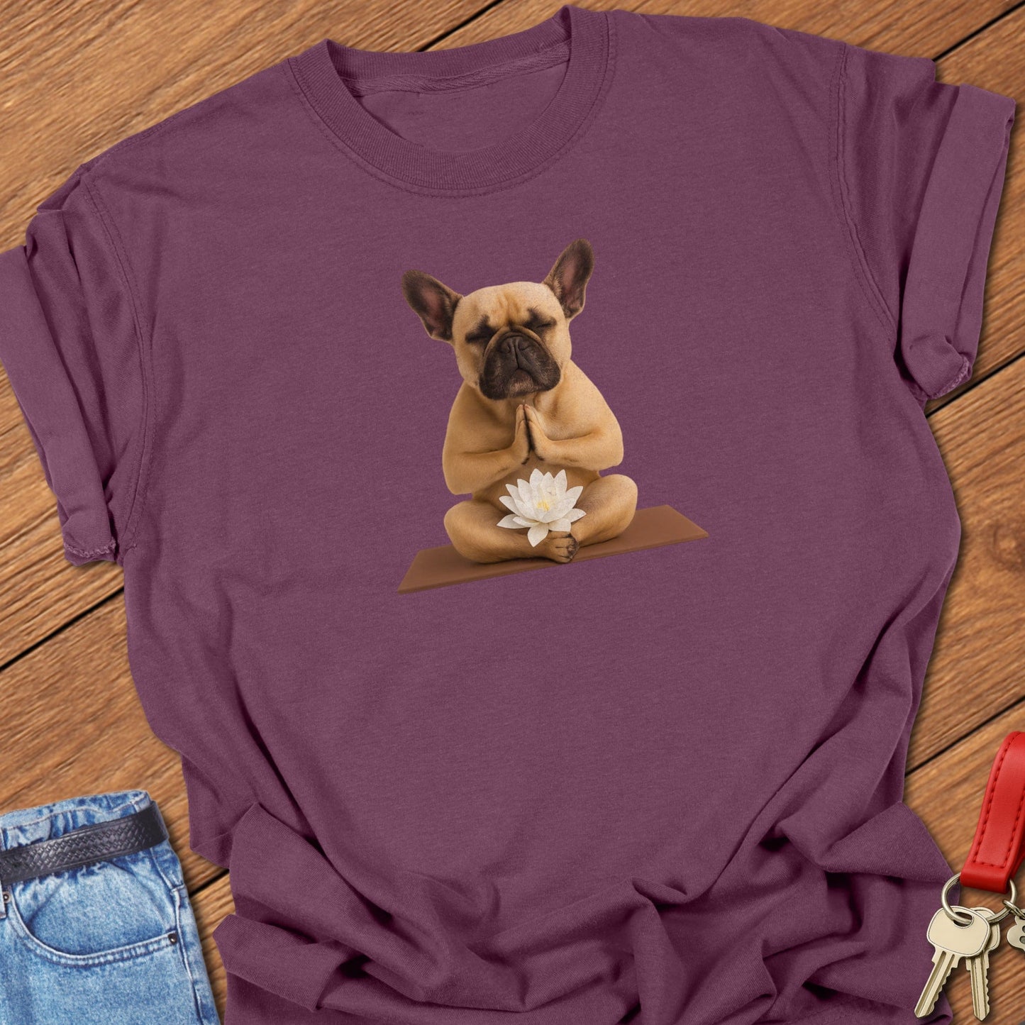 Frenchie Lotus T Shirt