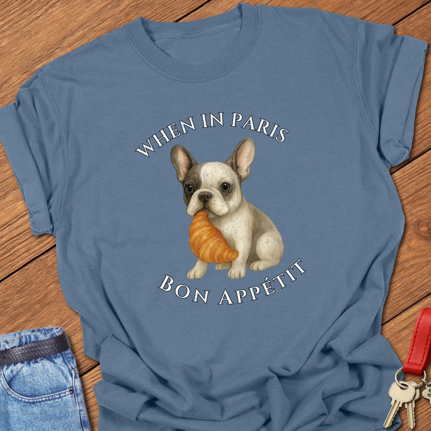 Frenchie Croissant T Shirt
