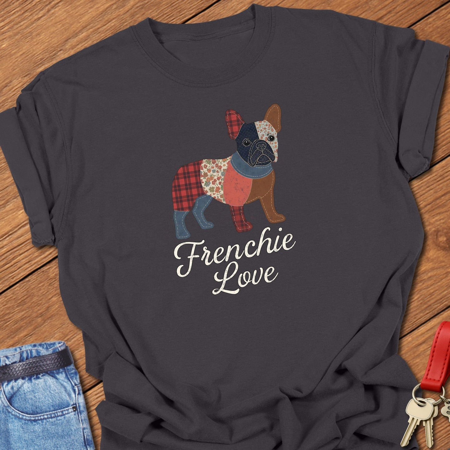 Frenchie Patchwork T Shirt