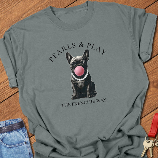 Frenchie Pearls T Shirt #2