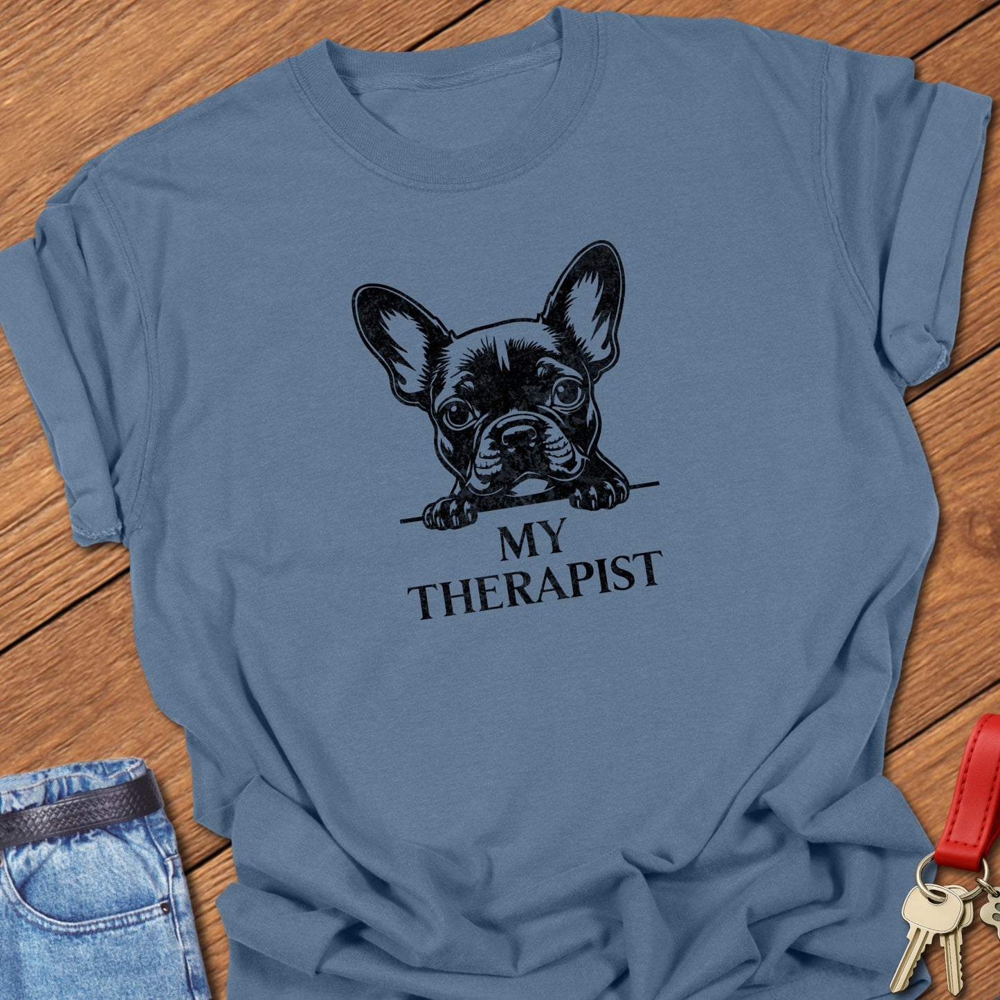 Frenchie Therapy T Shirt