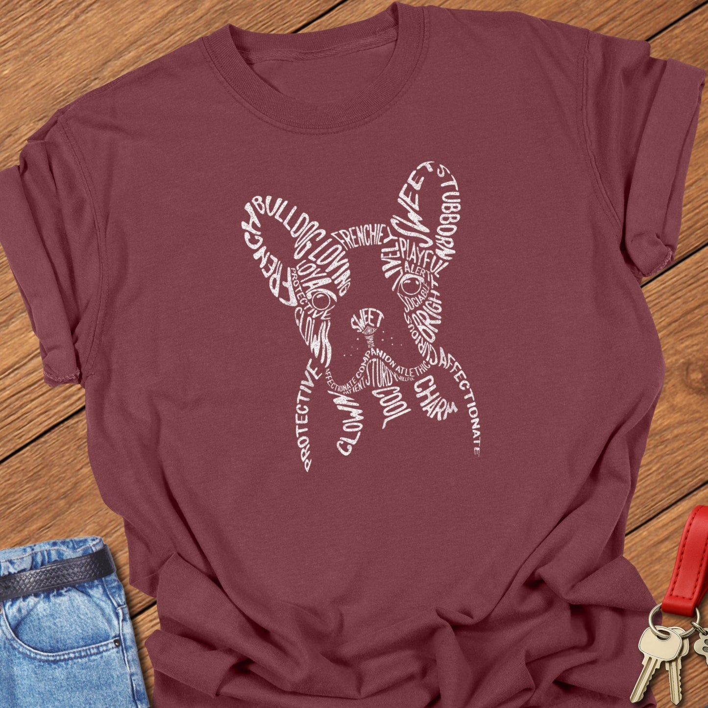 Frenchie Word Art T Shirt