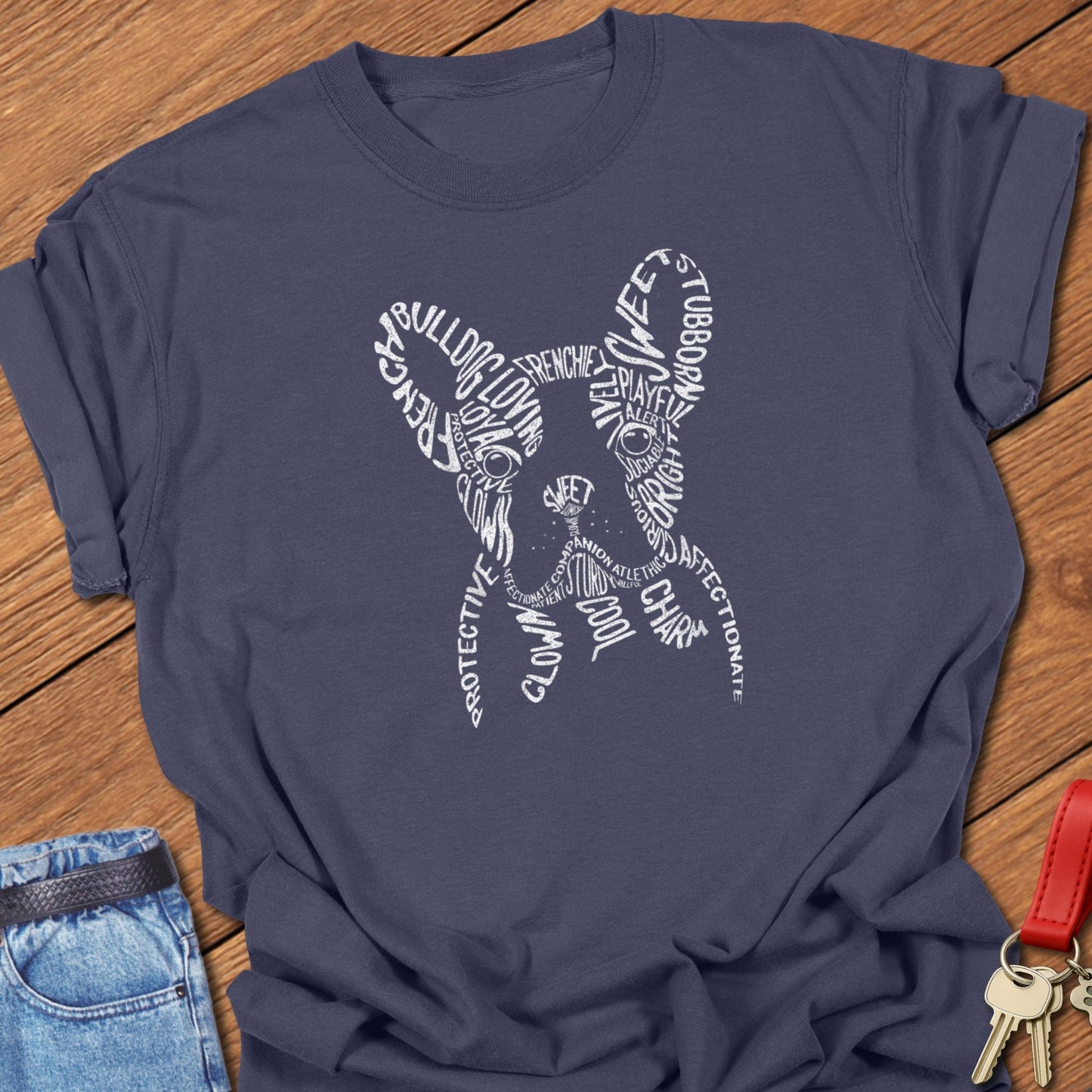 Frenchie Word Art T Shirt