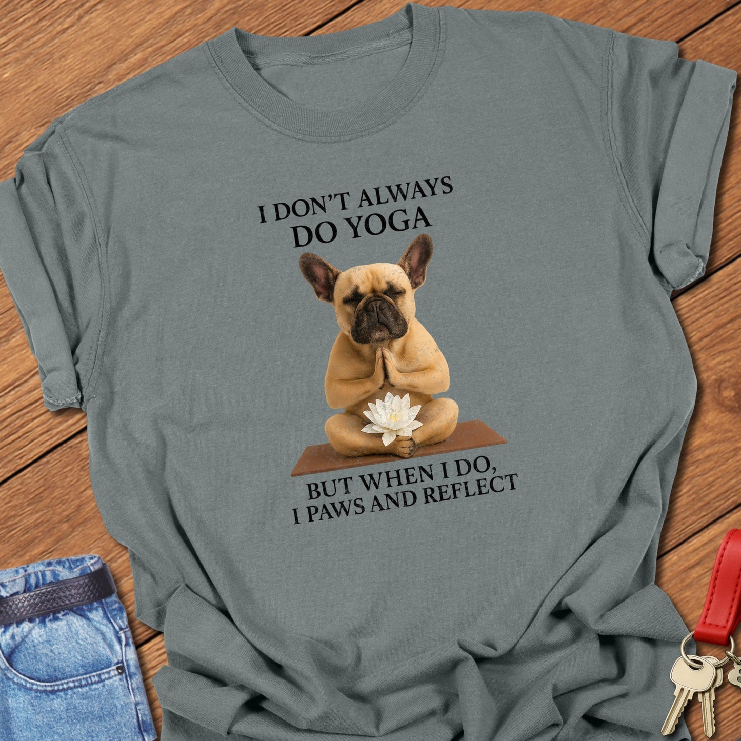 Frenchie Yoga T Shirt #1