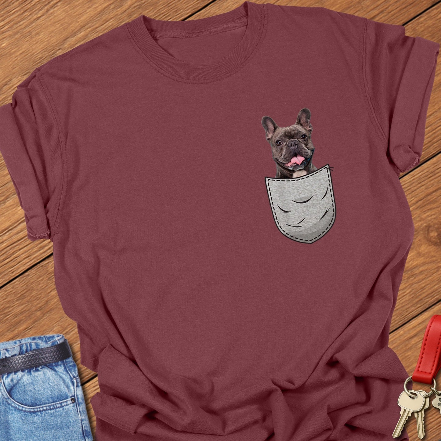 Pocket Frenchie T Shirt