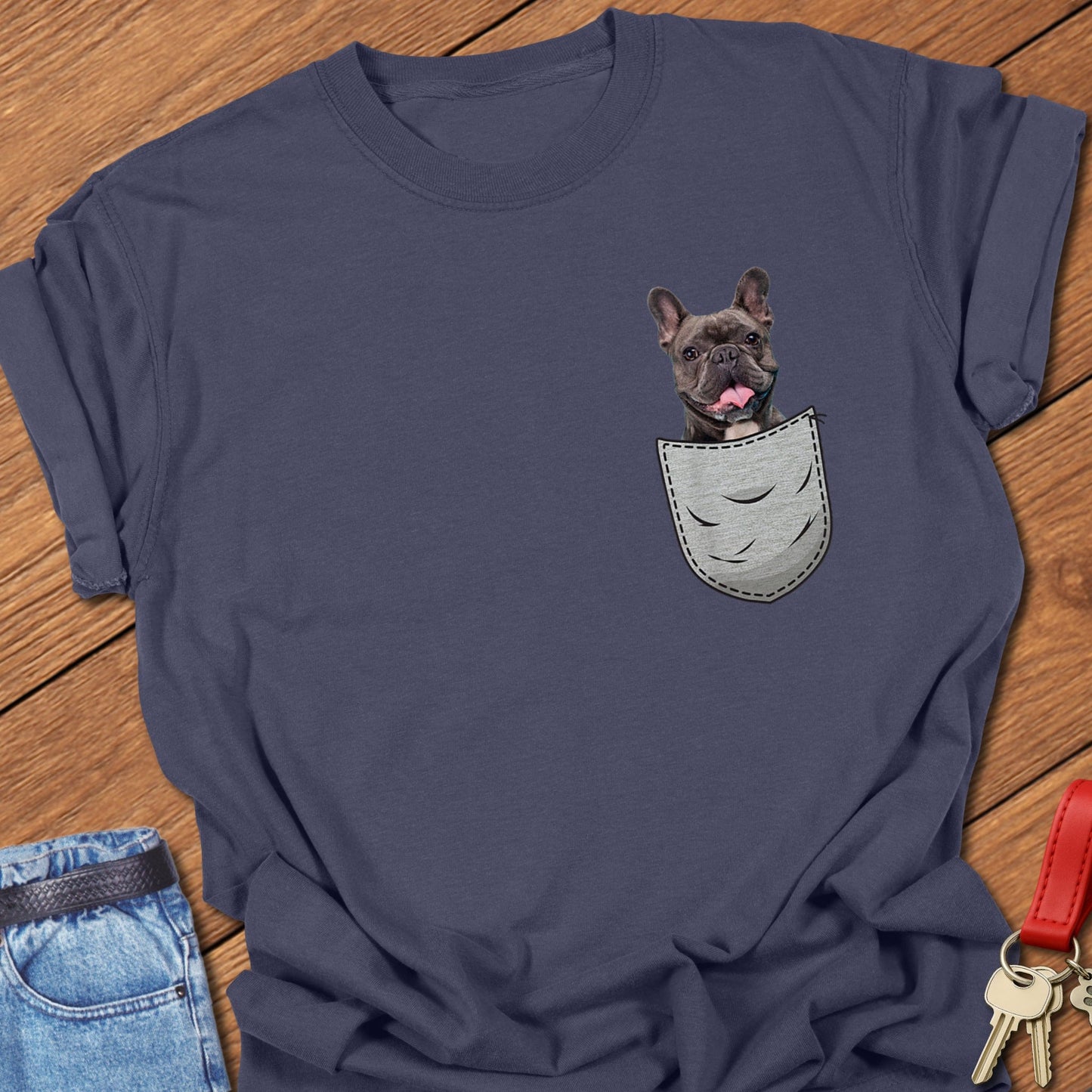 Pocket Frenchie T Shirt