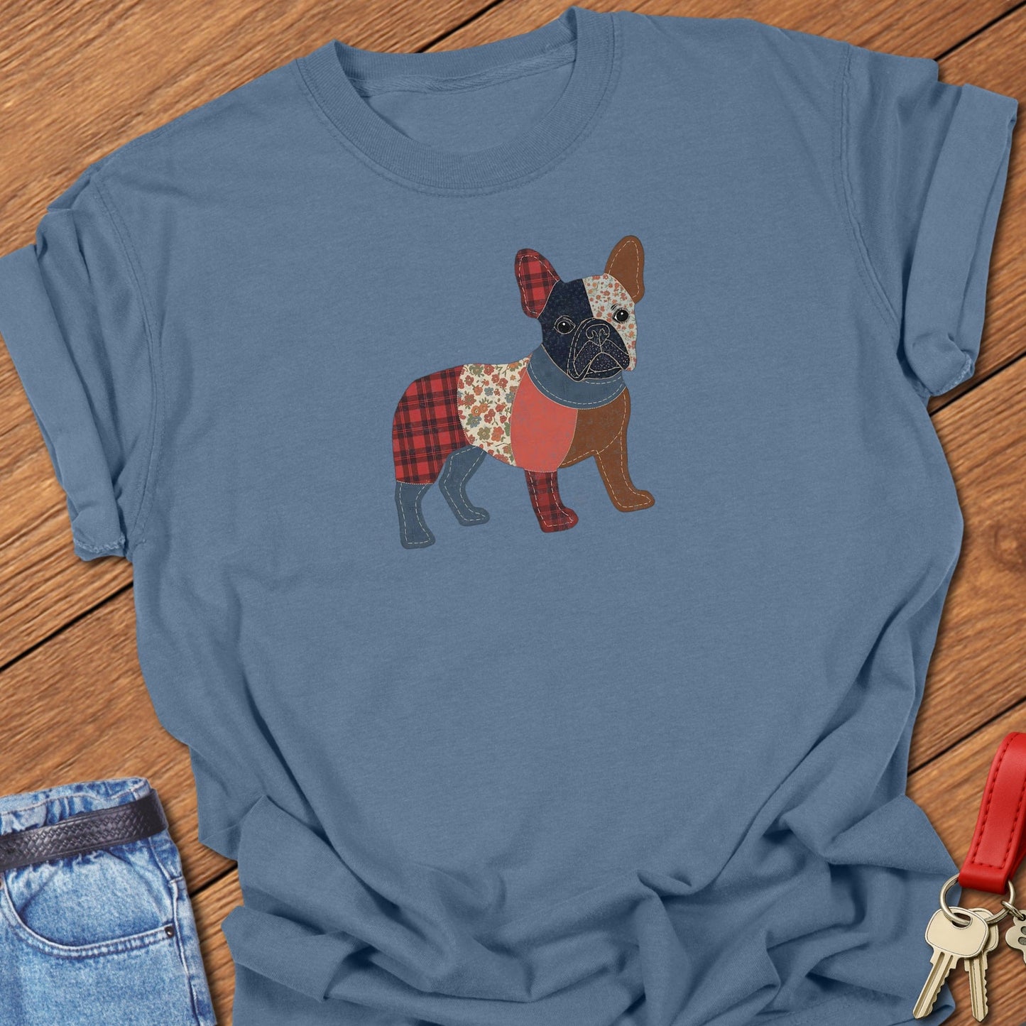 Quilted Frenchie T Shirt