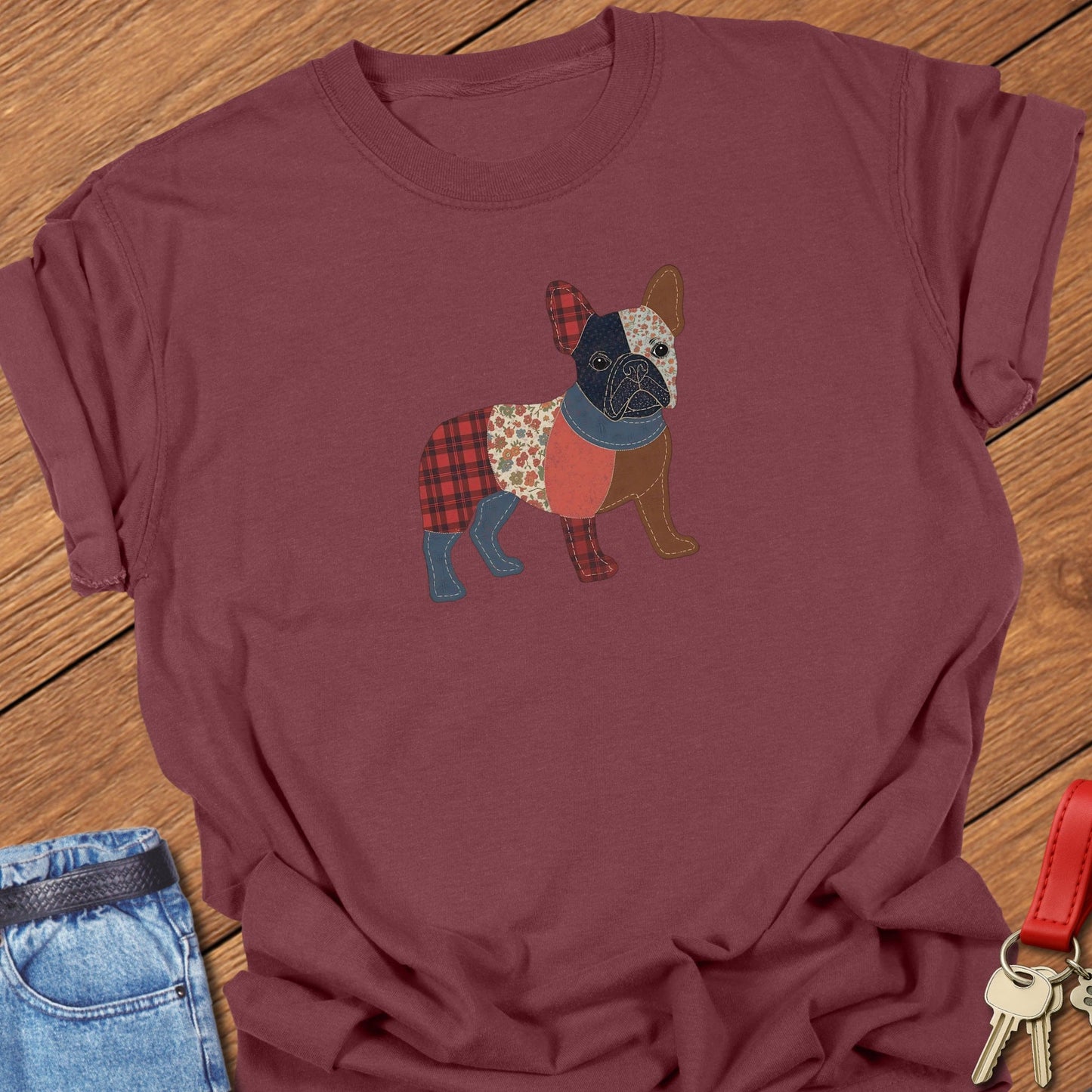 Quilted Frenchie T Shirt