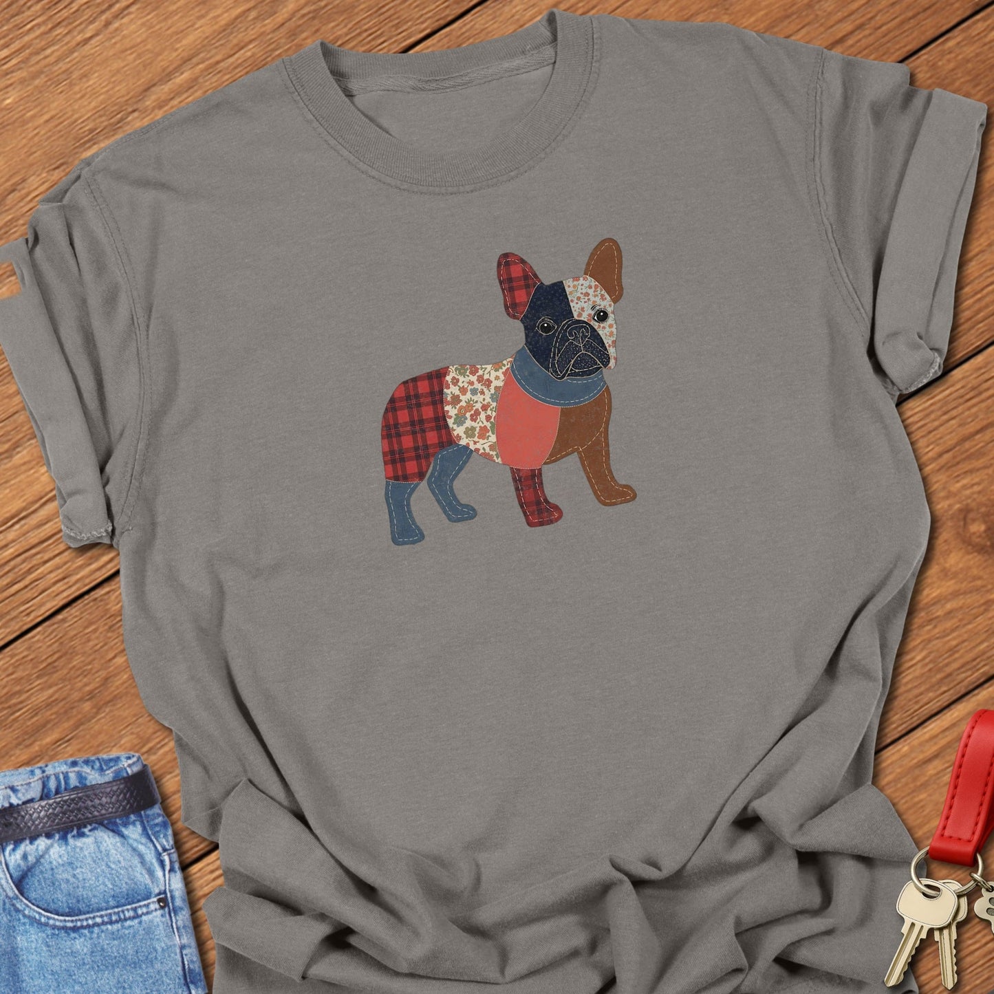 Quilted Frenchie T Shirt