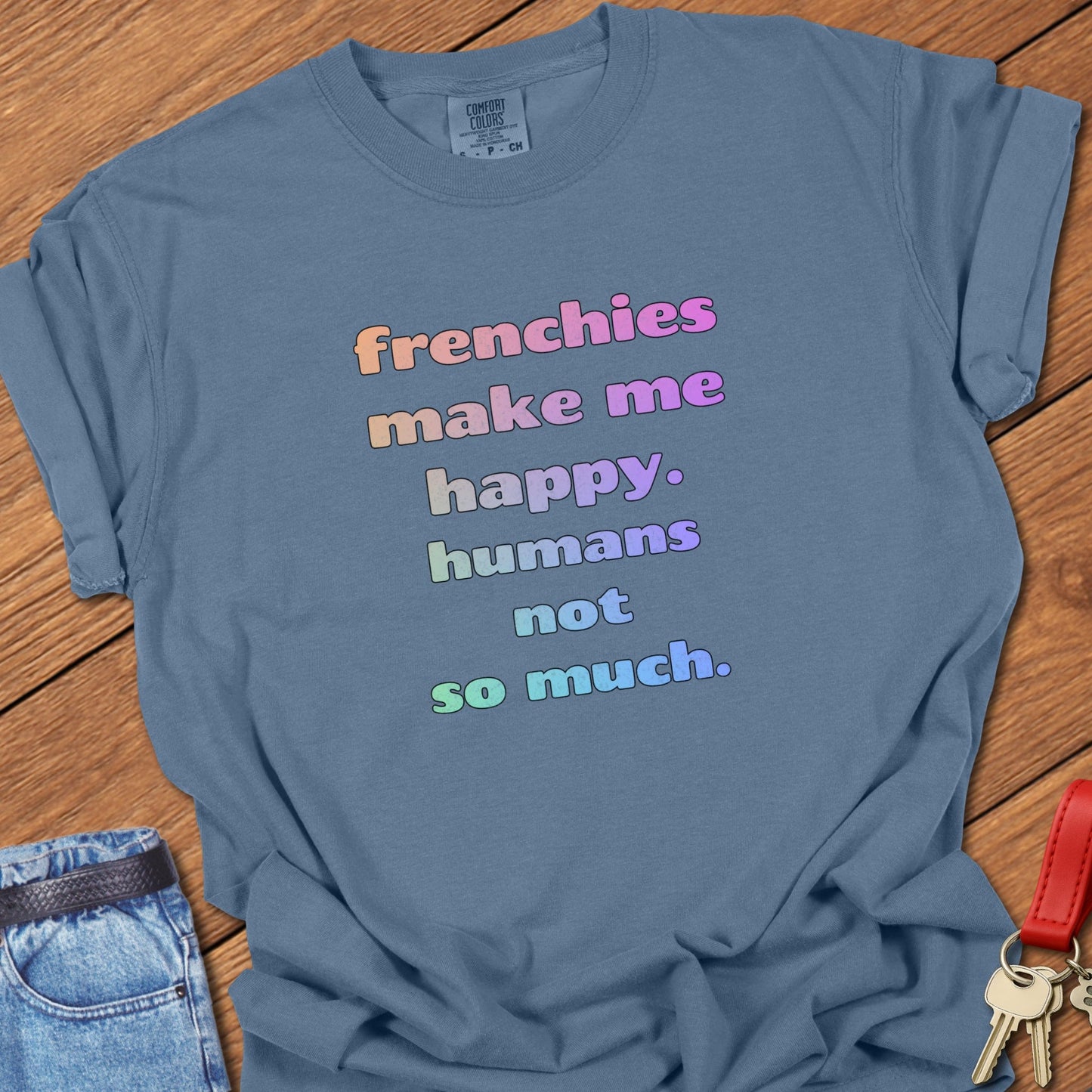 Rainbow Frenchie T Shirt #2