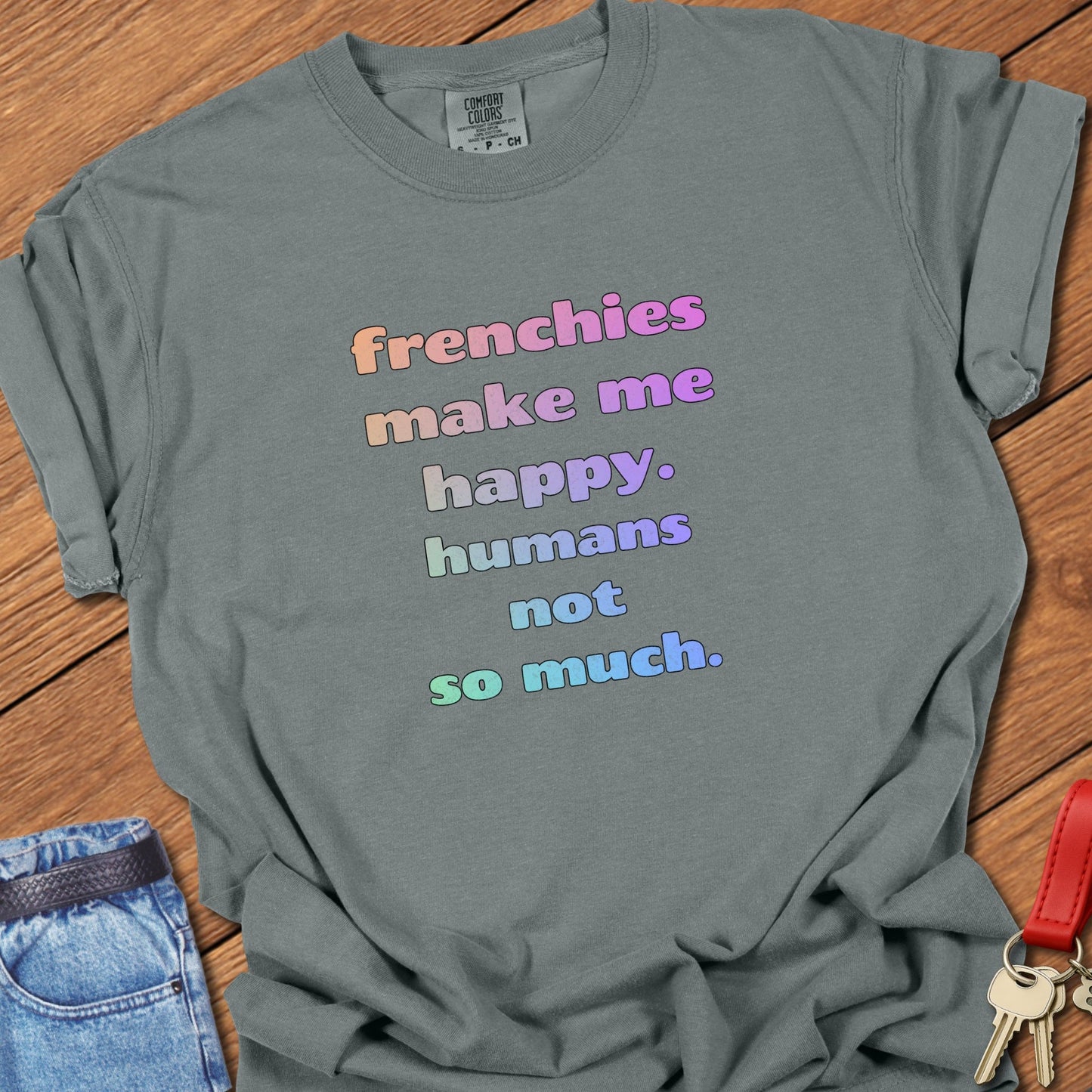 Rainbow Frenchie T Shirt #2