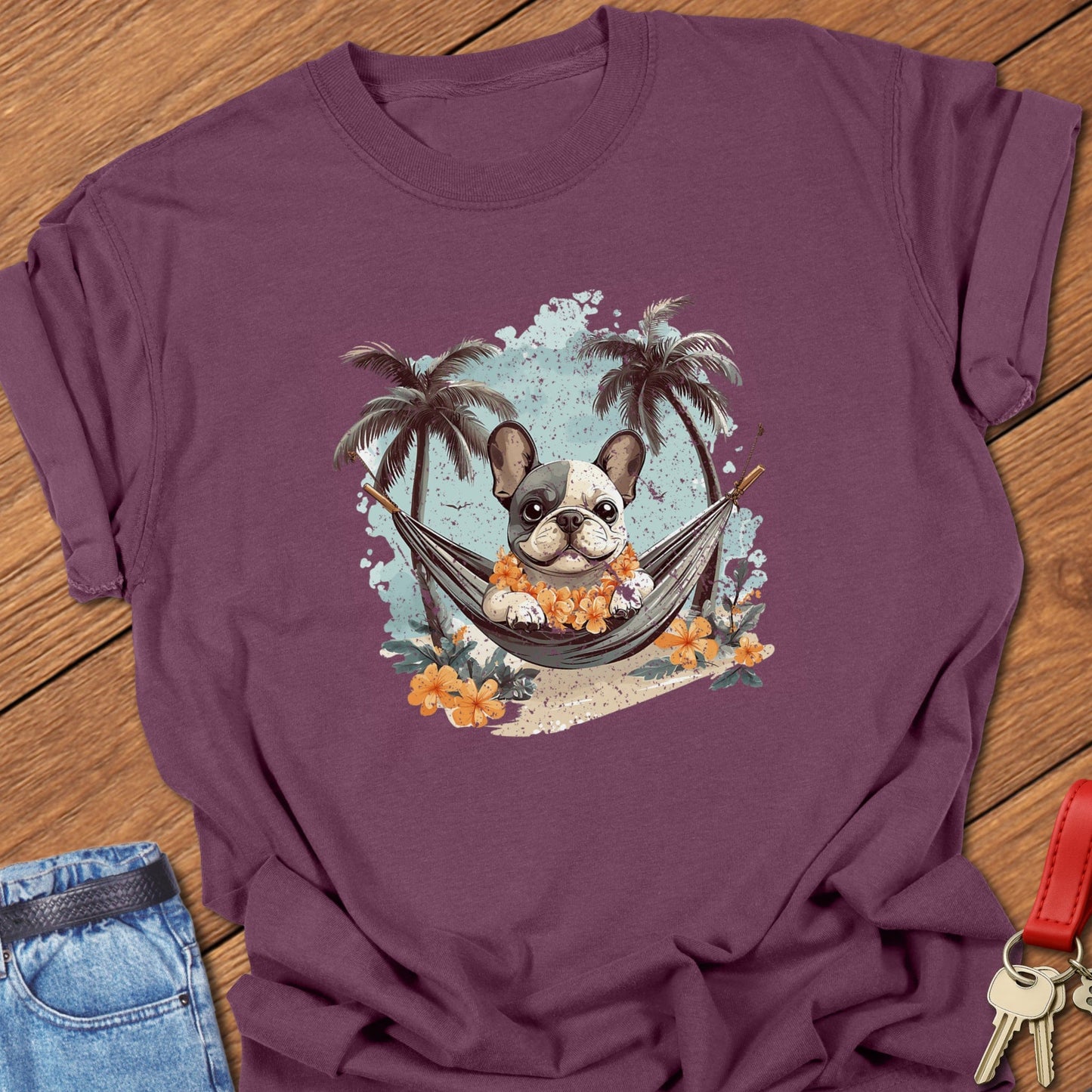 Tropical Frenchie T Shirt
