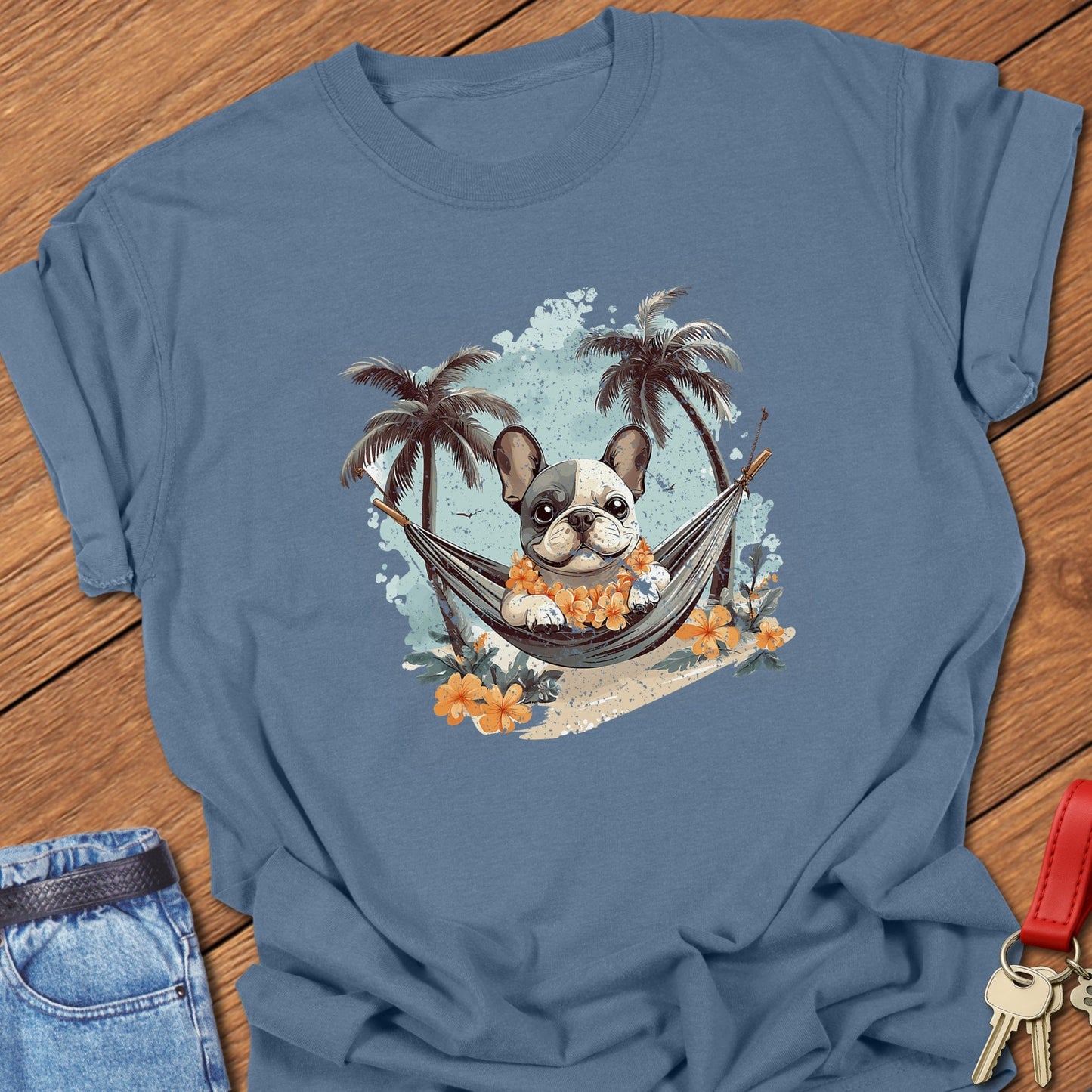 Tropical Frenchie T Shirt