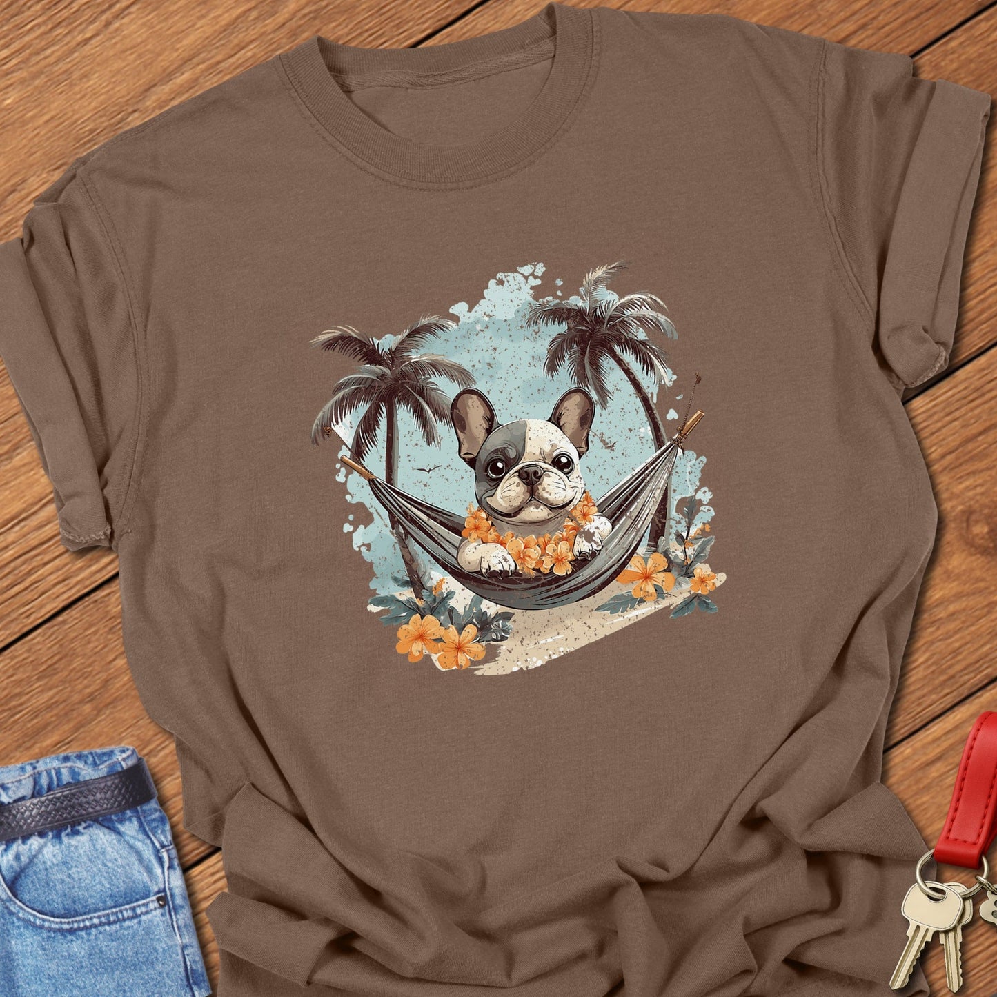 Tropical Frenchie T Shirt
