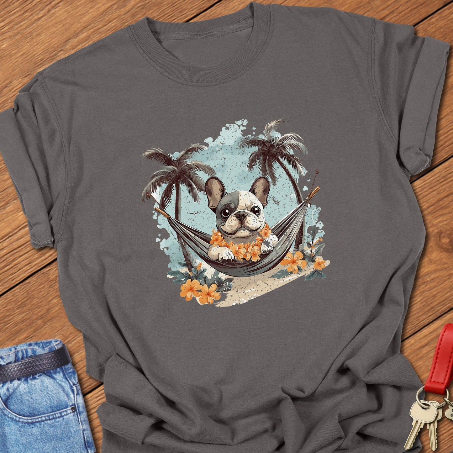 Tropical Frenchie T Shirt